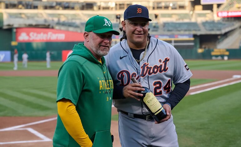 Tigers’ Miguel Cabrera, recovering alcoholic, given $90 bottle of wine by Athletics as farewell gift